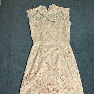 Sans Souci Lace Dress Womens Size Small Peach Mini